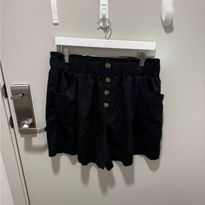 SHEIN Black Elastic Waist Shorts